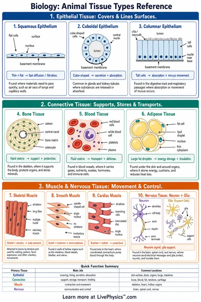 Animal Tissue Types Reference