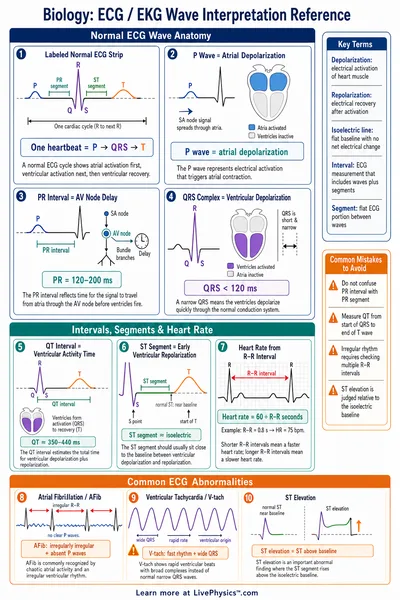 ECG / EKG Wave Interpretation Reference