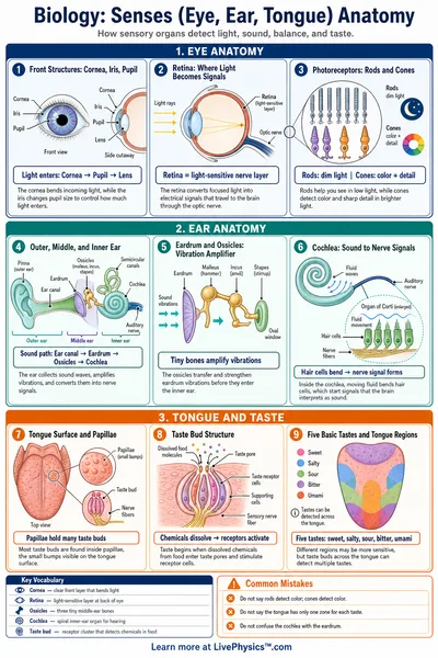 Senses (Eye, Ear, Tongue) Anatomy
