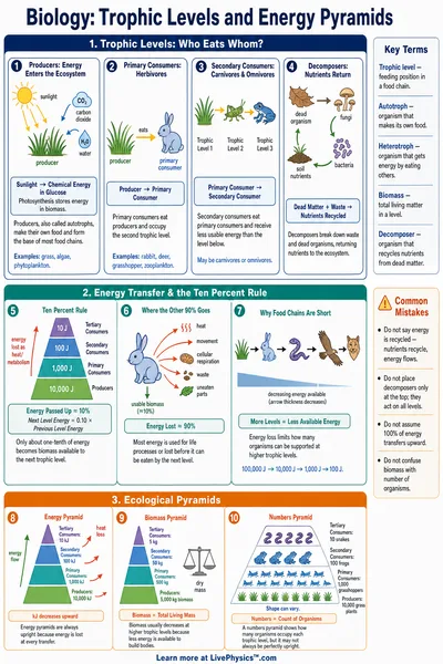 Trophic Levels and Energy Pyramids