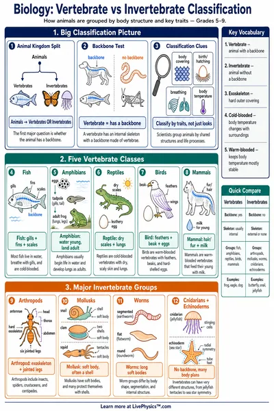 Vertebrate vs Invertebrate Classification