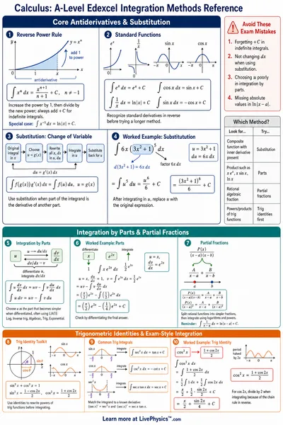 A-Level Edexcel Integration Methods Reference