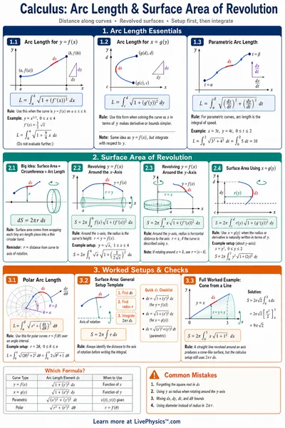 Arc Length & Surface Area of Revolution