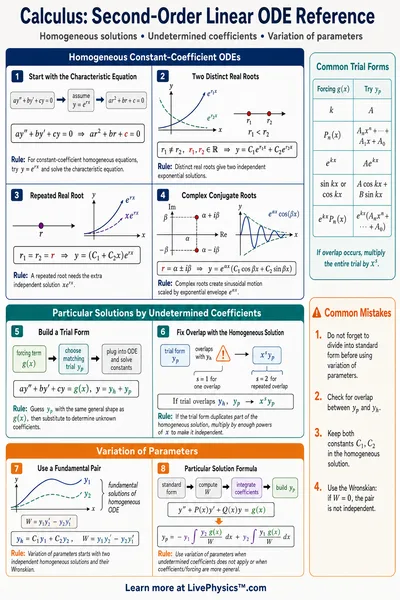 Second-Order Linear ODE Reference
