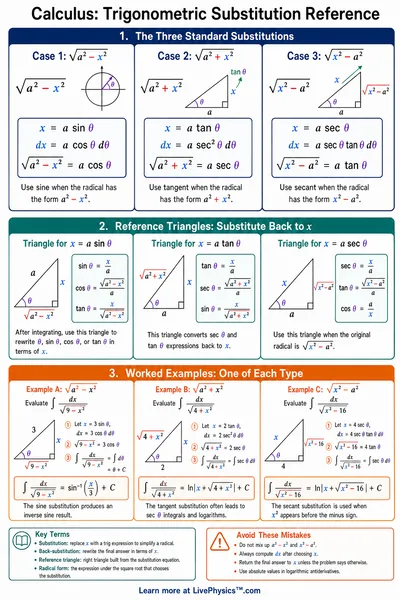 Trigonometric Substitution Reference