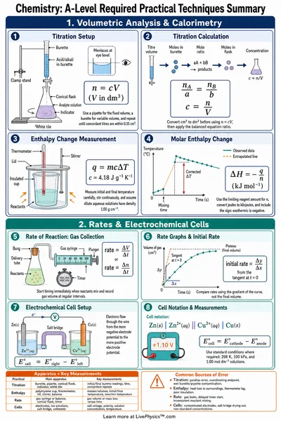 A-Level Required Practical Techniques Summary