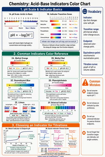 Acid-Base Indicators Color Chart