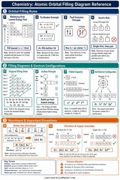 Atomic Orbital Filling Diagram Reference
