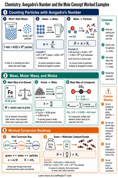 Avogadro's Number and the Mole Concept Worked Examples