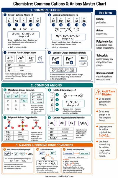Common Cations & Anions Master Chart