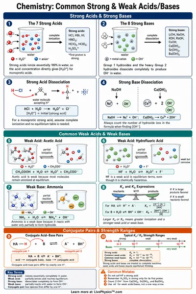 Common Strong & Weak Acids/Bases