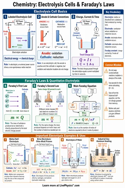 Electrolysis Cells & Faraday's Laws