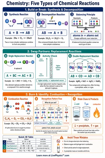 Five Types of Chemical Reactions