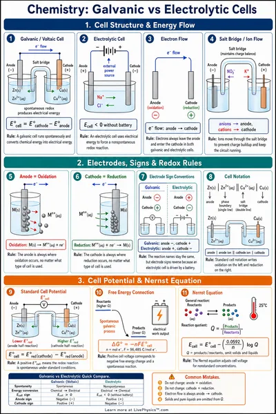 Galvanic vs Electrolytic Cells