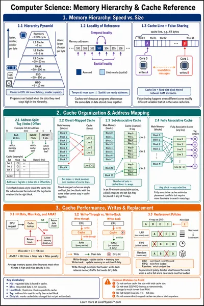 Memory Hierarchy & Cache Reference