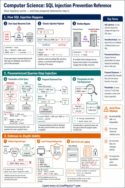 SQL Injection Prevention Reference