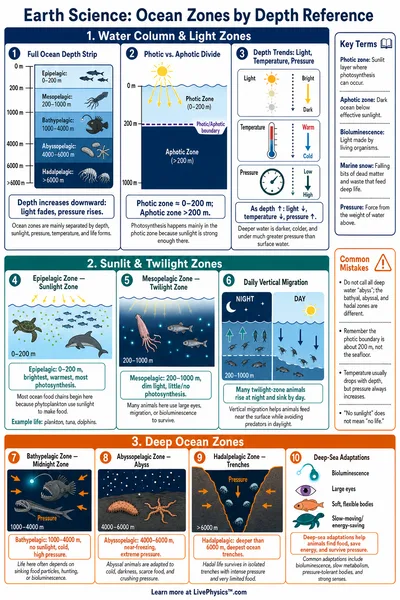 Ocean Zones by Depth Reference