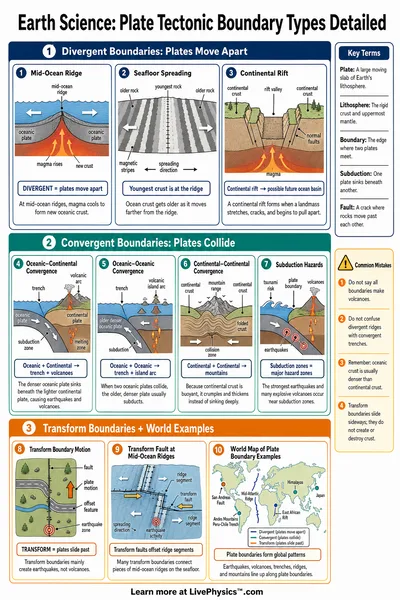 Plate Tectonic Boundary Types Detailed