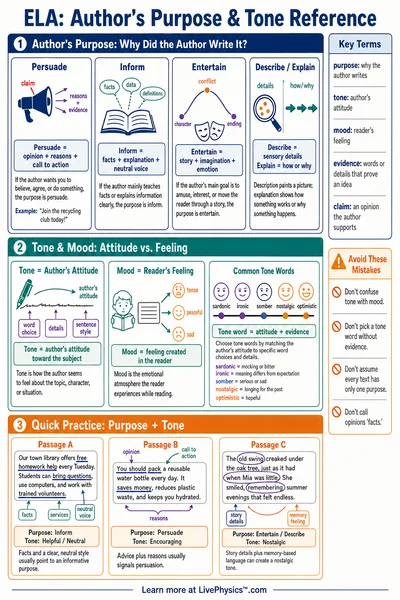 Author's Purpose & Tone Reference