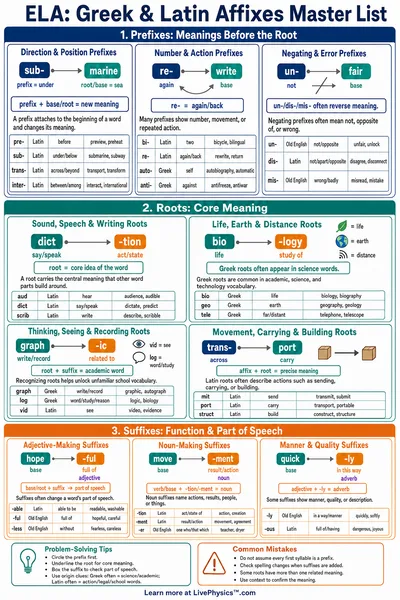 Greek & Latin Affixes Master List