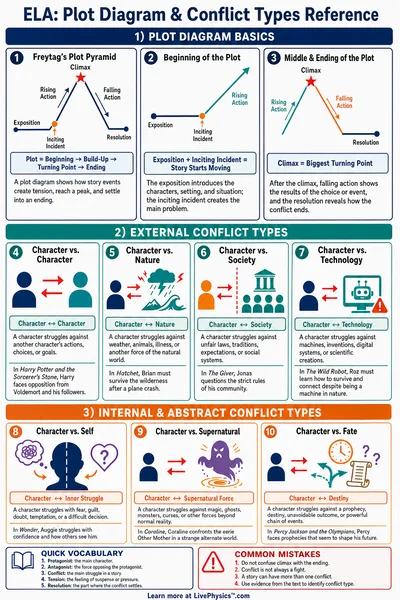 Plot Diagram & Conflict Types Reference