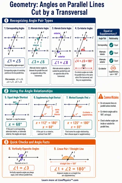 Angles on Parallel Lines Cut by a Transversal