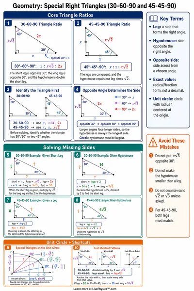 Special Right Triangles (30-60-90 and 45-45-90)