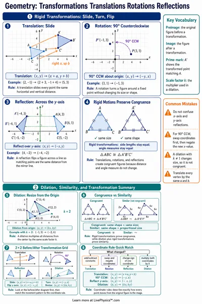 Transformations Translations Rotations Reflections