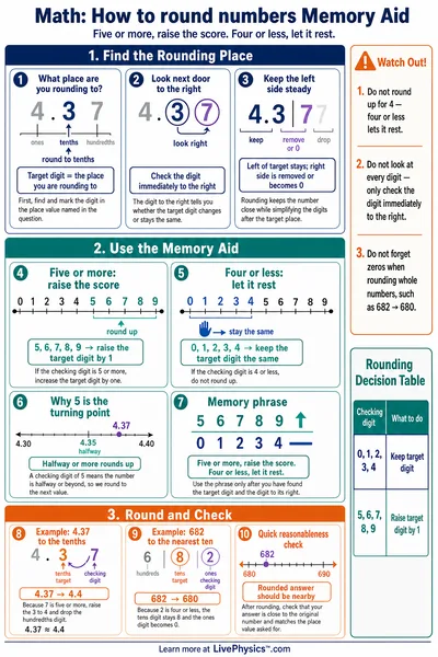 How to round numbers Memory Aid