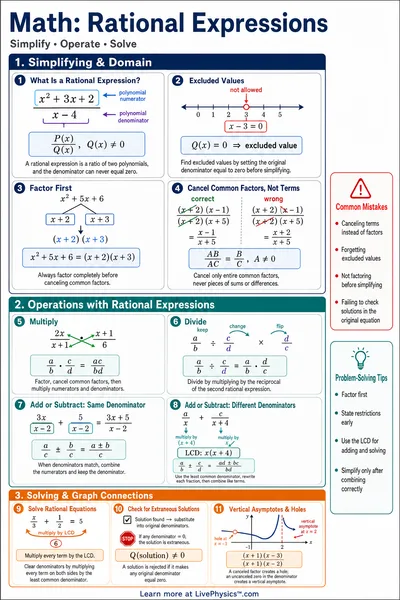 Rational Expressions cheat sheet
