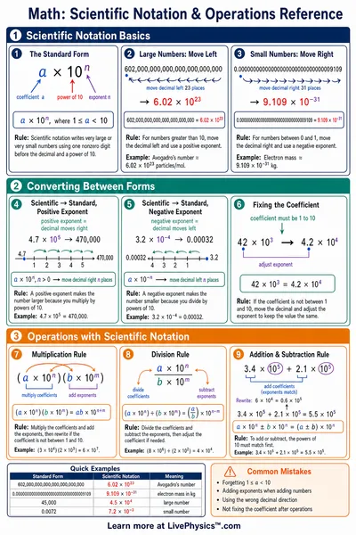 Scientific Notation & Operations Reference