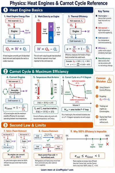 Heat Engines & Carnot Cycle Reference