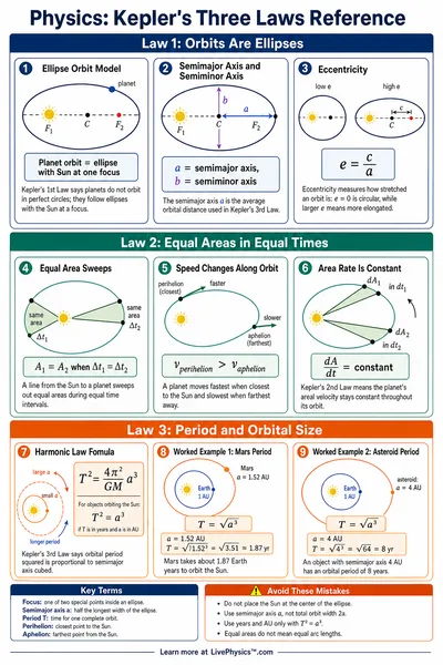 Kepler's Three Laws Reference