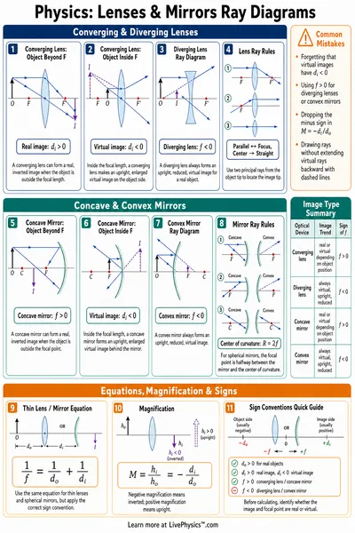 Lenses & Mirrors Ray Diagrams