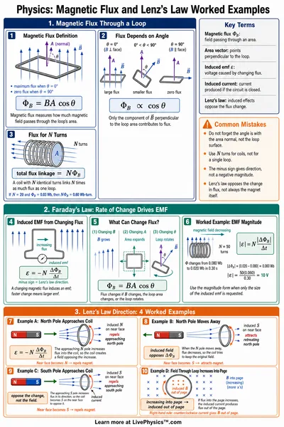 Magnetic Flux and Lenz's Law Worked Examples