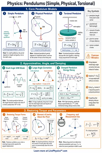 Pendulums (Simple, Physical, Torsional)