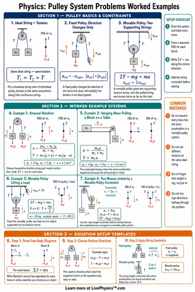 Pulley System Problems Worked Examples