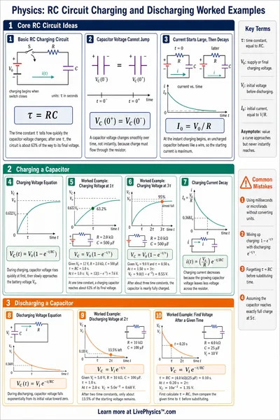 RC Circuit Charging and Discharging Worked Examples