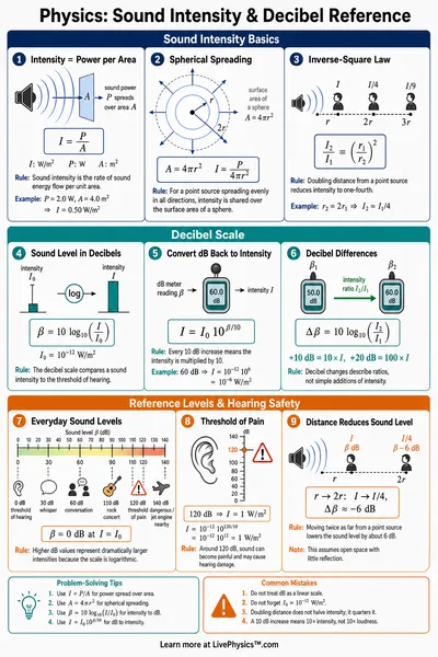 Sound Intensity & Decibel Reference