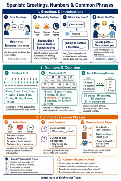 Greetings, Numbers & Common Phrases