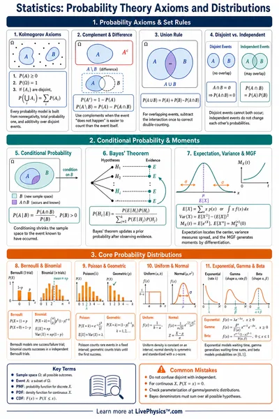 Probability Theory Axioms and Distributions