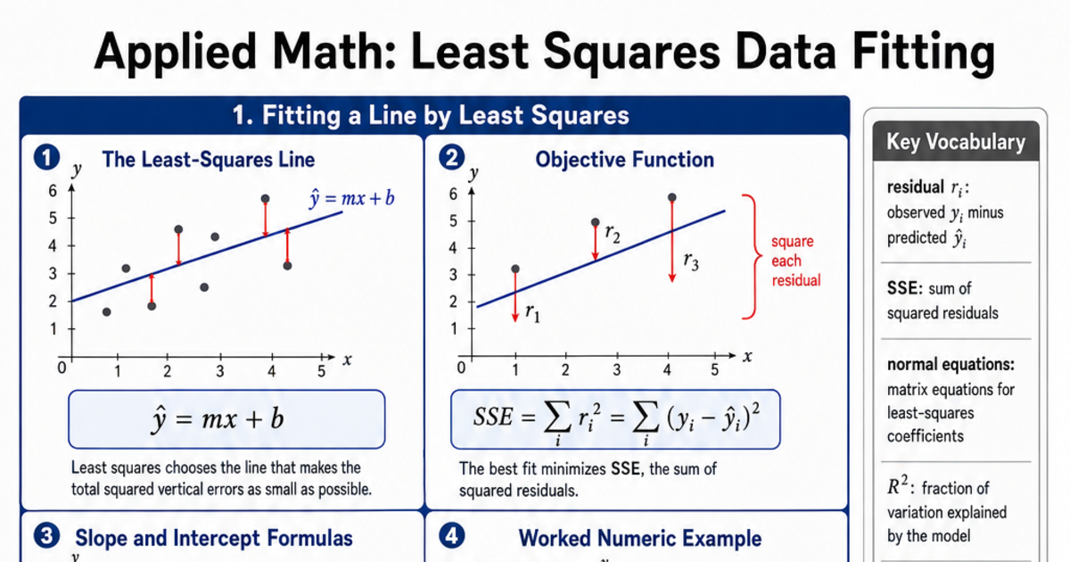 Least Squares Data Fitting Cheat Sheet | LivePhysics™
