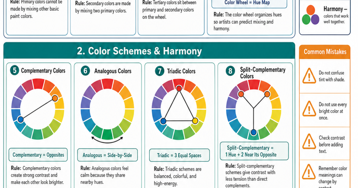 Color Theory & Color Wheel Cheat Sheet | LivePhysics™