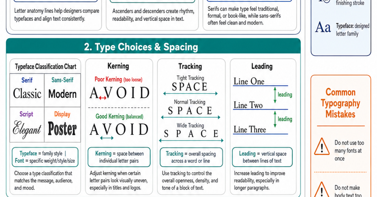 Typography & Letterforms Cheat Sheet | LivePhysics™