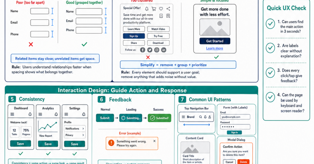 Reference Guide Ux Design UI/UX Design Principles Cheat Sheet | LivePhysics™