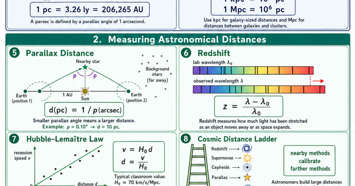 Astronomical Distances & Units Cheat Sheet | LivePhysics™