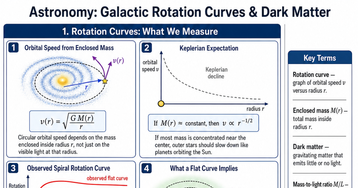 Galactic Rotation Curves & Dark Matter Cheat Sheet | LivePhysics™