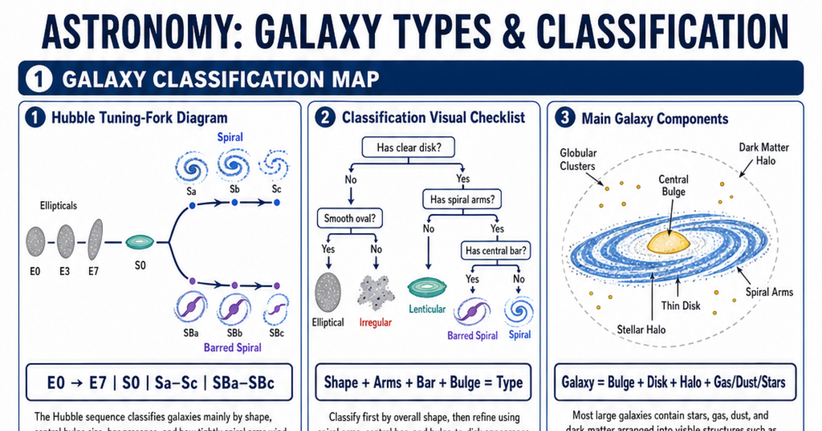 Galaxy Types & Classification Cheat Sheet | LivePhysics™