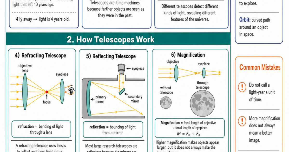 Space Exploration and Telescopes Cheat Sheet | LivePhysics™
