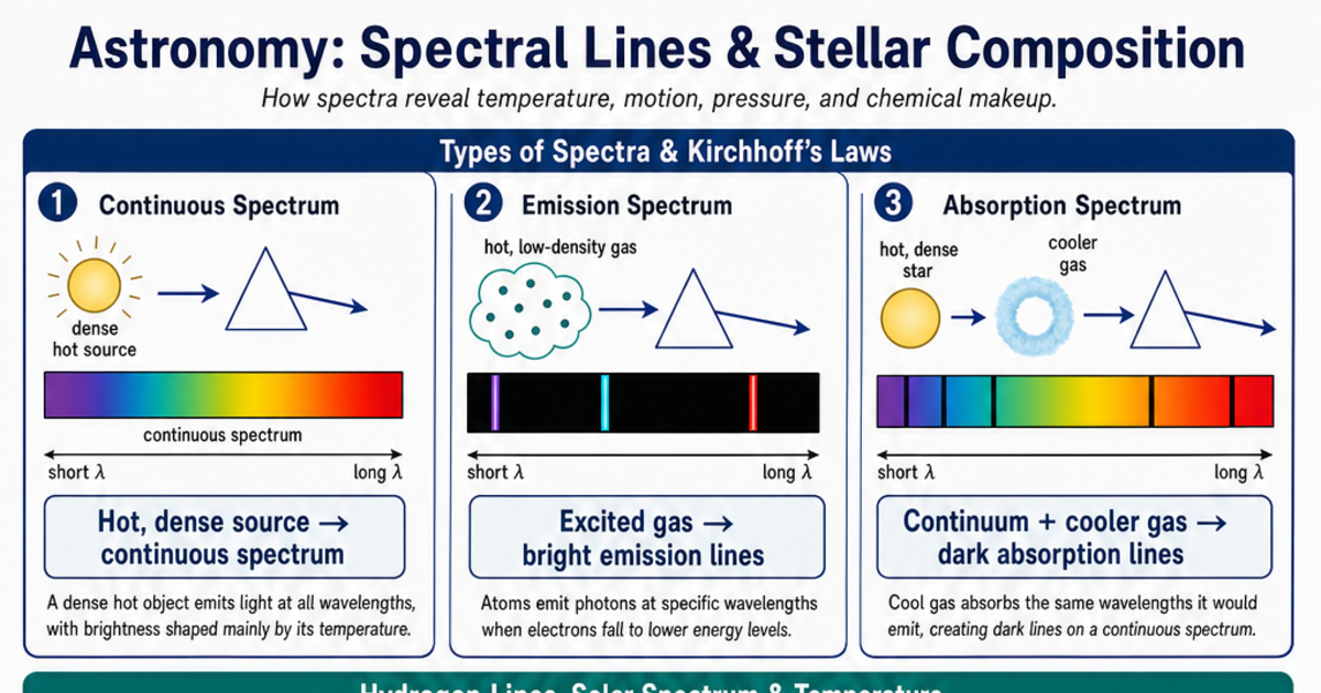 Spectral Lines & Stellar Composition Cheat Sheet | LivePhysics™